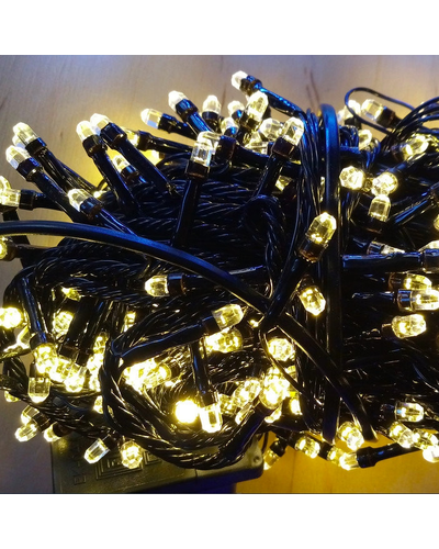 Гірлянда кристал 200 LED, чорн. шнур, золото
